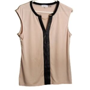 CALVIN Klein sleeveless top colour pink and faux leather size medium